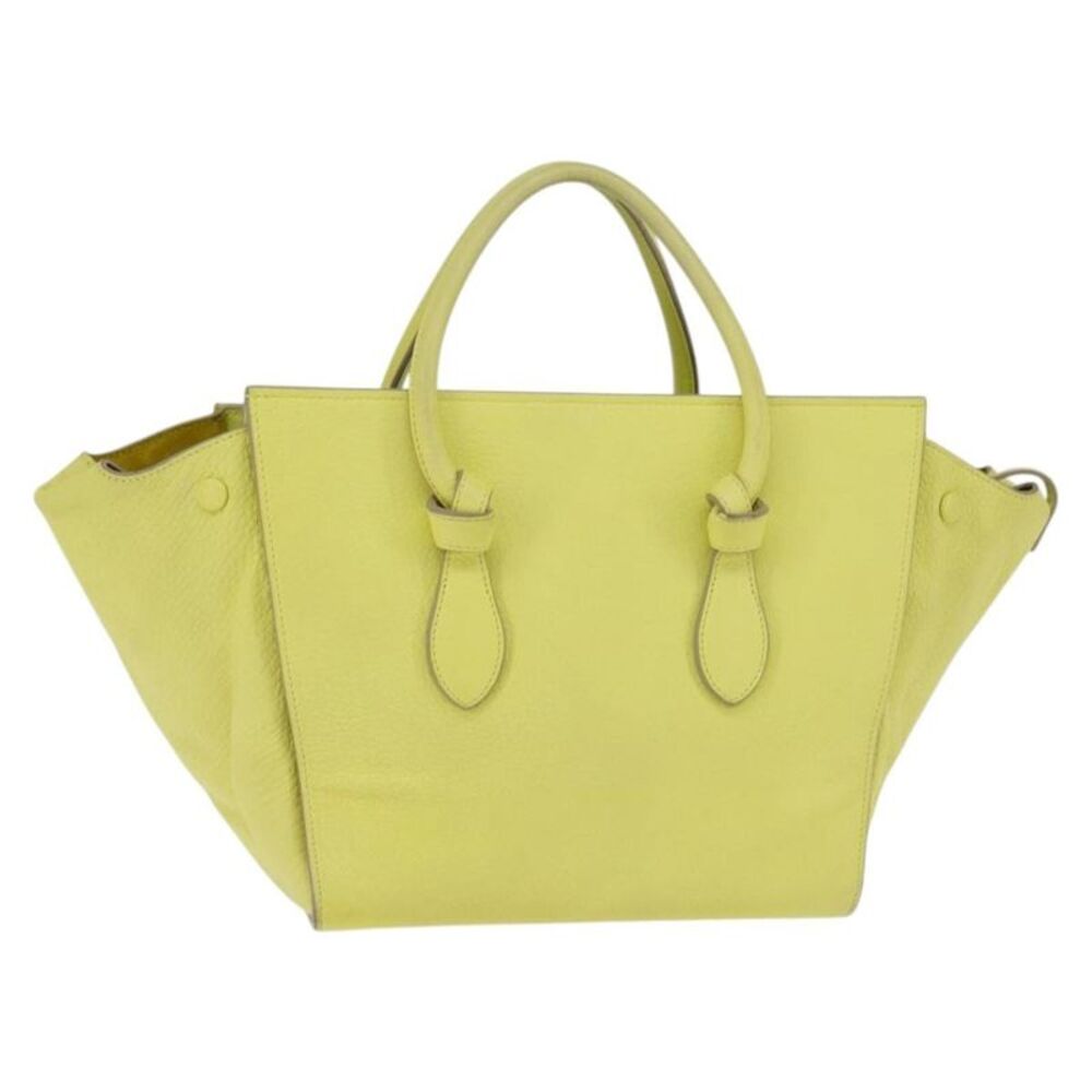 Celine Tie Knot Tote Smooth Leather Yellow Leather Bag